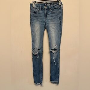 Hollister Light Blue Ripped Skinny Jeans Size 0